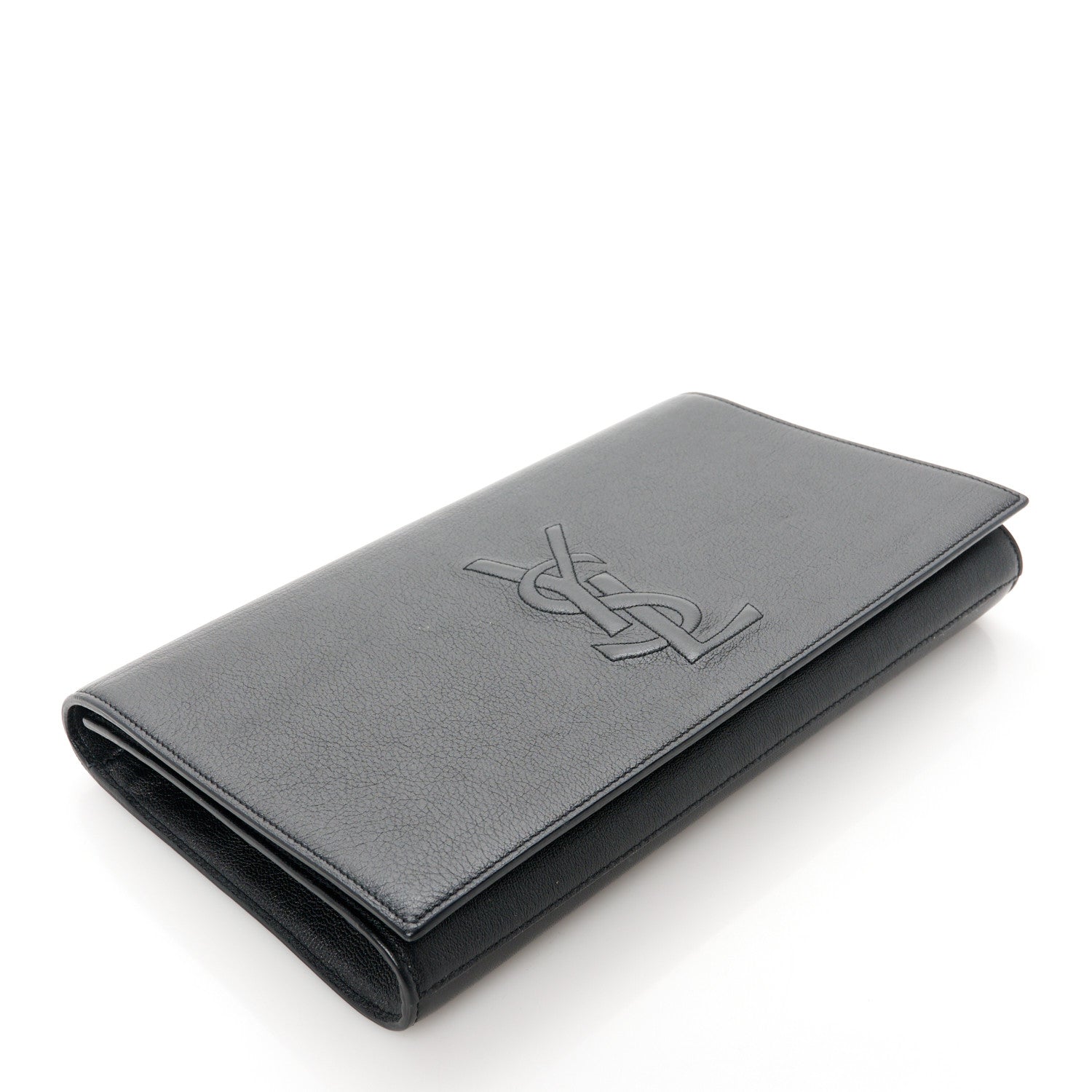 Saint Laurent Goatskin Monogram Large Belle De Jour Clutch Black 4 of 8