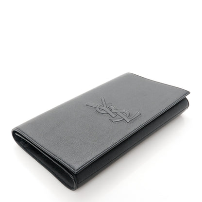 Saint Laurent Goatskin Monogram Large Belle De Jour Clutch Black 4 of 8