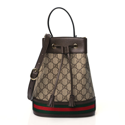 Gucci GG Supreme Monogram Web Small Ophidia Bucket Bag Brown 1 of 10