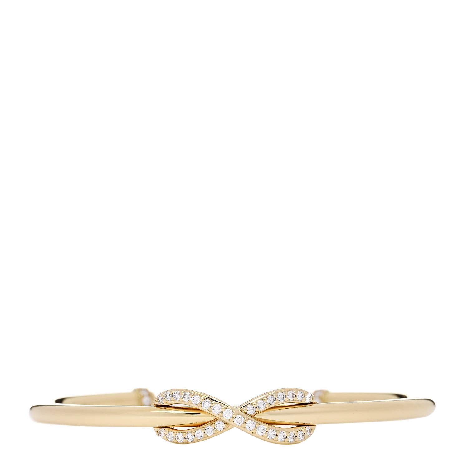 Tiffany 18K Yellow Gold Diamond Infinity Cuff Bracelet 1 of 3