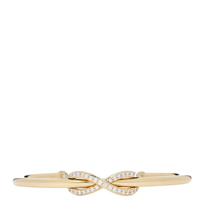 Tiffany 18K Yellow Gold Diamond Infinity Cuff Bracelet 1 of 3