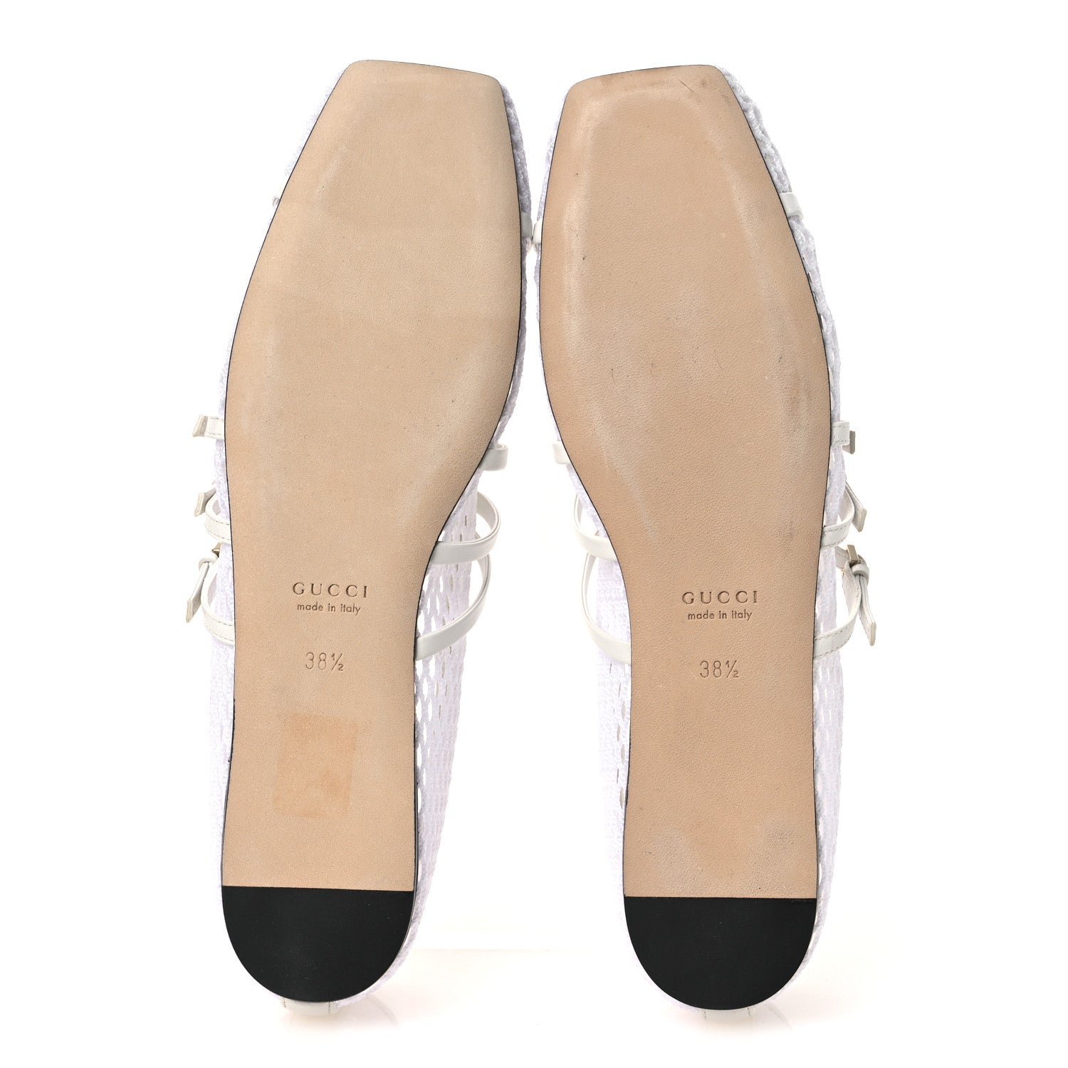 Gucci Video Net Nappa Horsebit Ballerina Flats 38.5 Great White 7 of 10