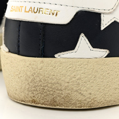 Saint Laurent Calfskin Star Court Sneakers 37 Navy White Optique 9 of 11