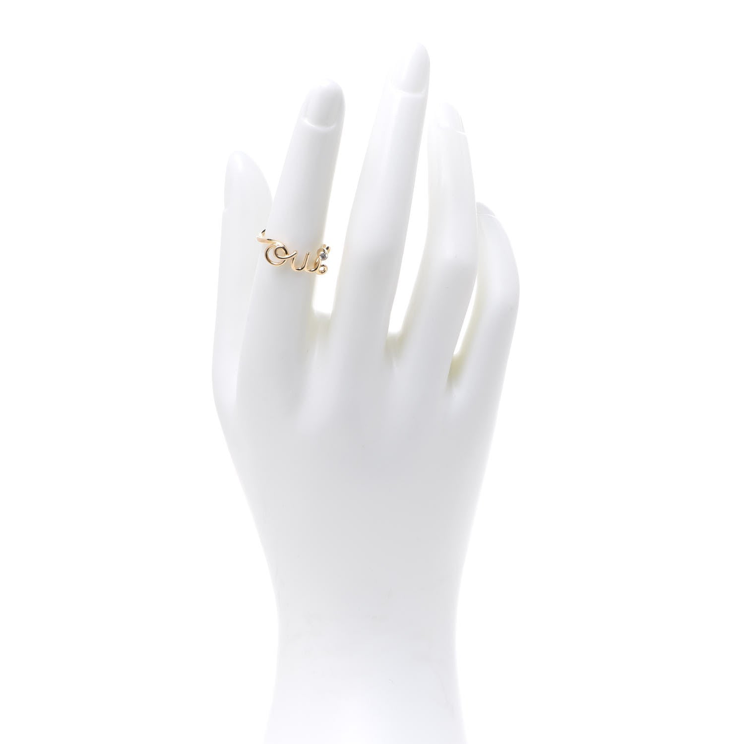 Christian Dior 18K Yellow Gold Diamond Oui Ring 52 6 2 of 5