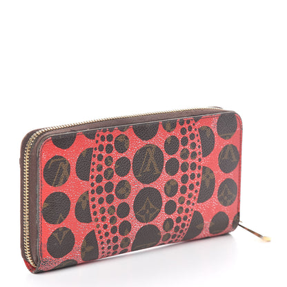 Louis Vuitton Monogram Kusama Pumpkin Dots Zippy Wallet Red 3 of 7