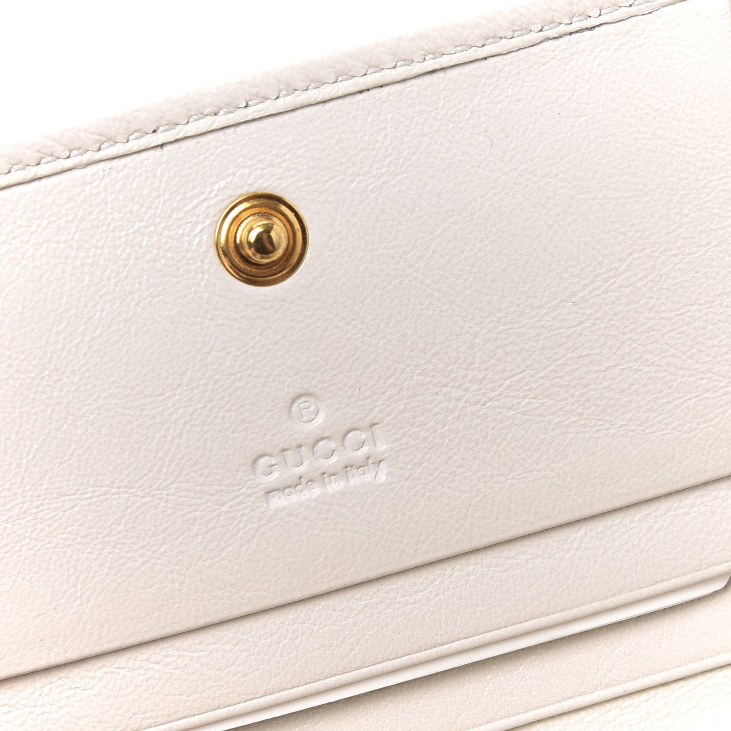 Gucci Calfskin Web Rajah Chain Card Case Wallet White 7 of 9