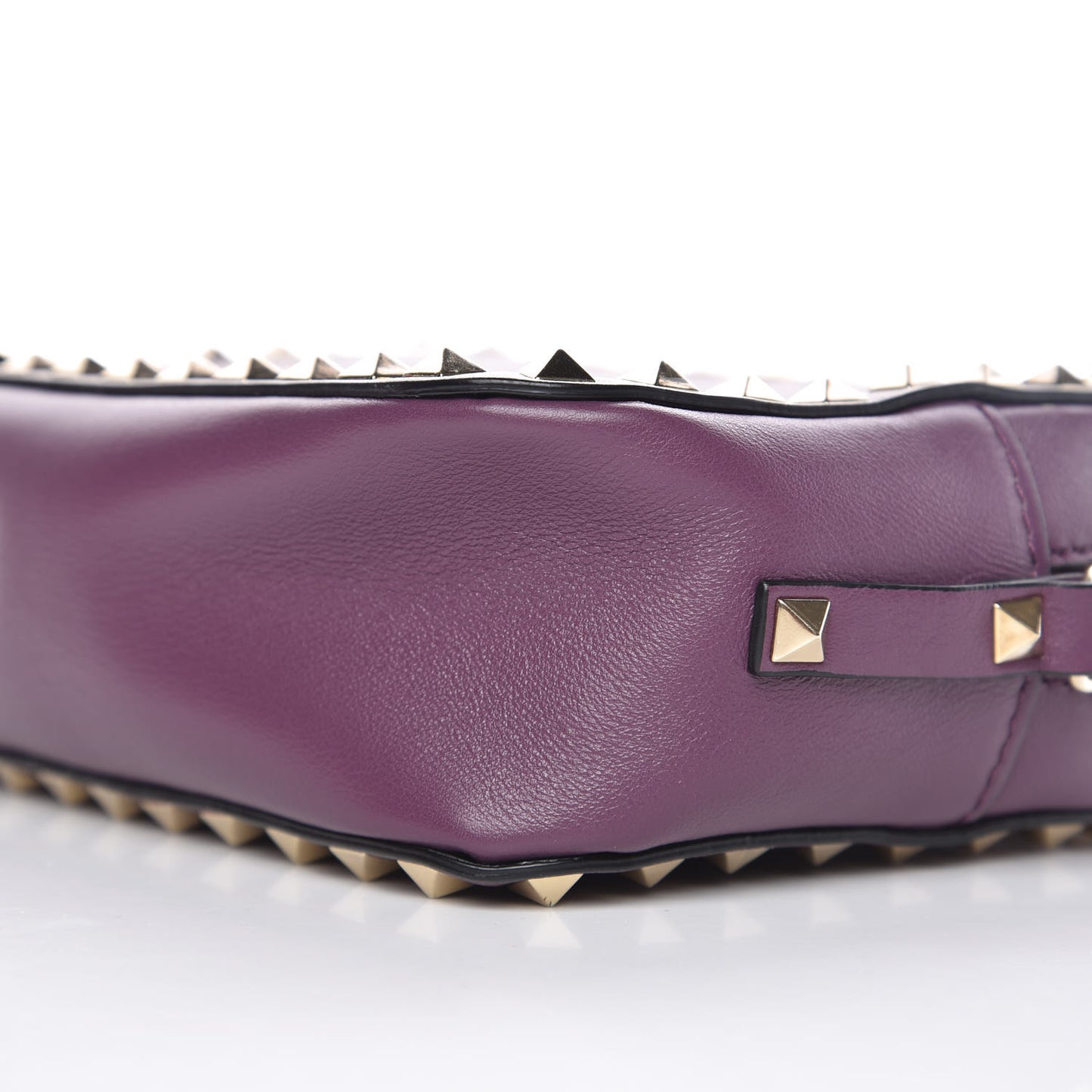 Calfskin Rockstud Camera Crossbody Bag Purple