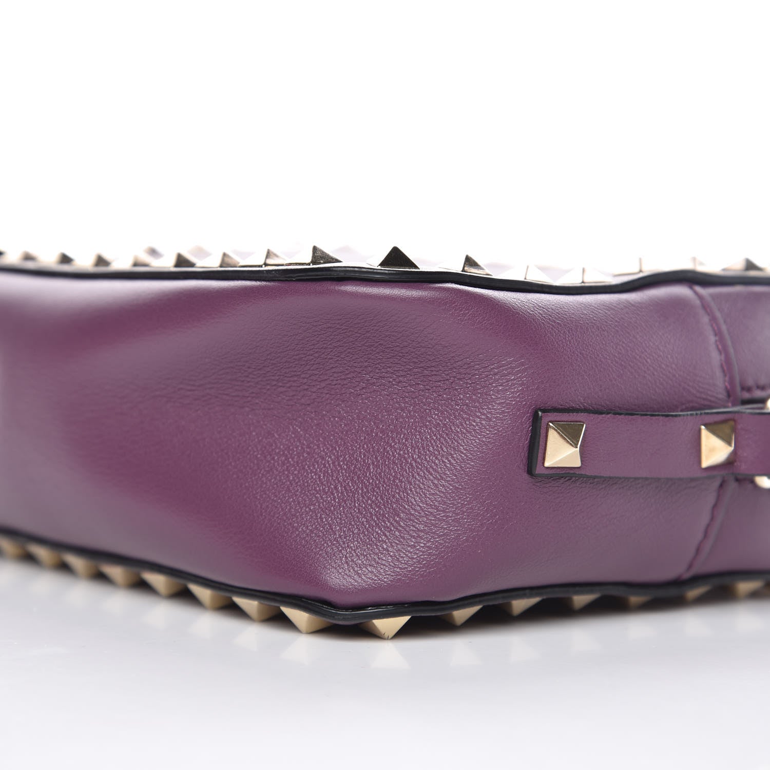 Valentino Garavani Calfskin Rockstud Camera Crossbody Bag Purple 9 of 10