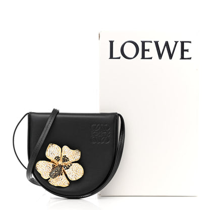 Loewe Calfskin Crystal Flower Mini Heel Pouch Black 15 of 15