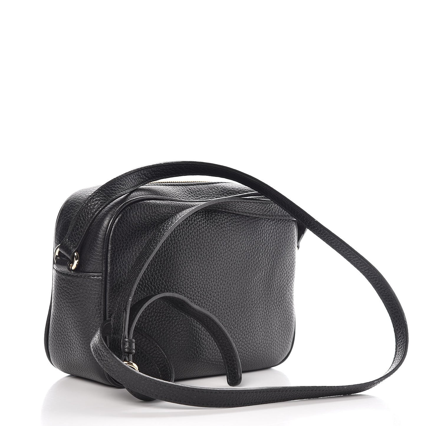 Pebbled Calfskin Small Soho Disco Bag Black