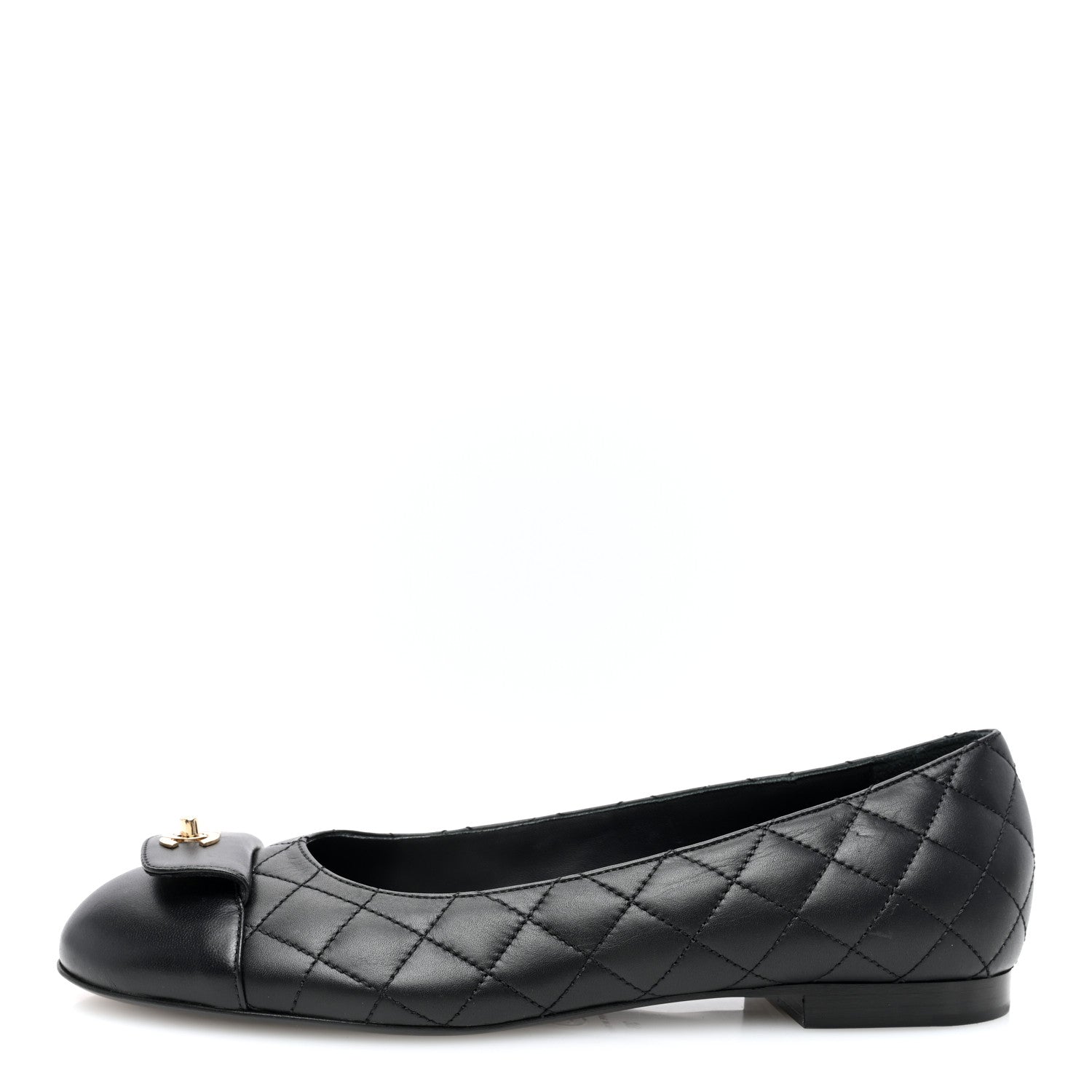 Chanel Lambskin Quilted CC Ballerina Flats 39 Black 1 of 7