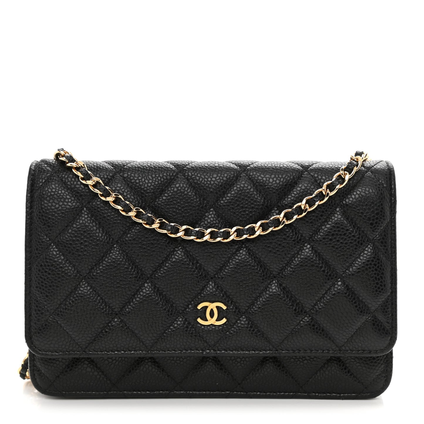 Caviar Quilted Wallet On Chain WOC Black