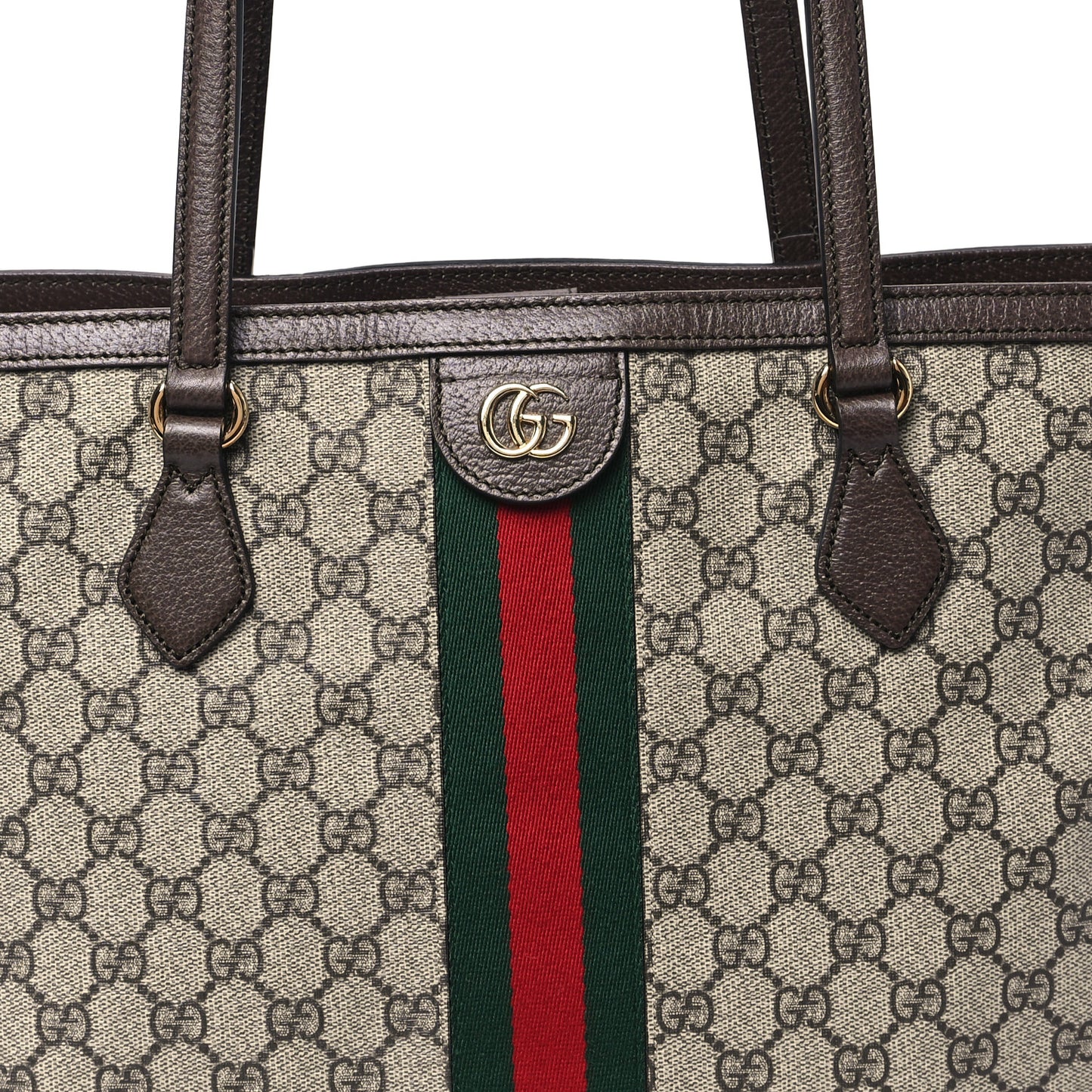 GG Supreme Monogram Medium Ophidia Shopping Tote Brown