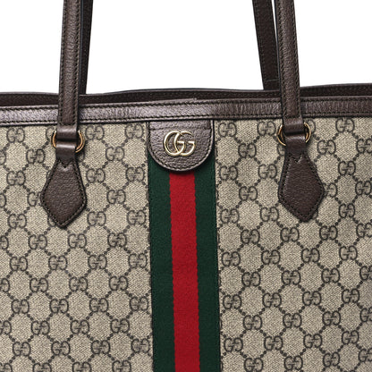 Gucci GG Supreme Monogram Medium Ophidia Shopping Tote Brown 8 of 10