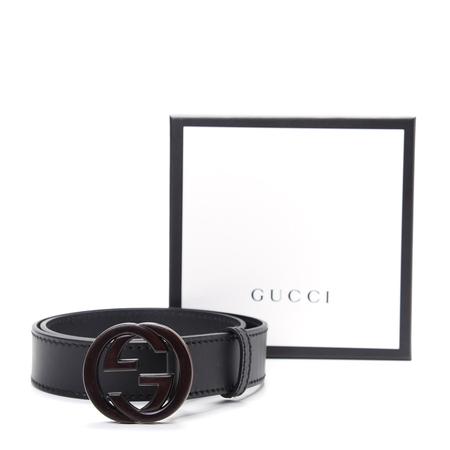 Gucci Leather Bamboo Interlocking G Belt 90 36 Black 6 of 6