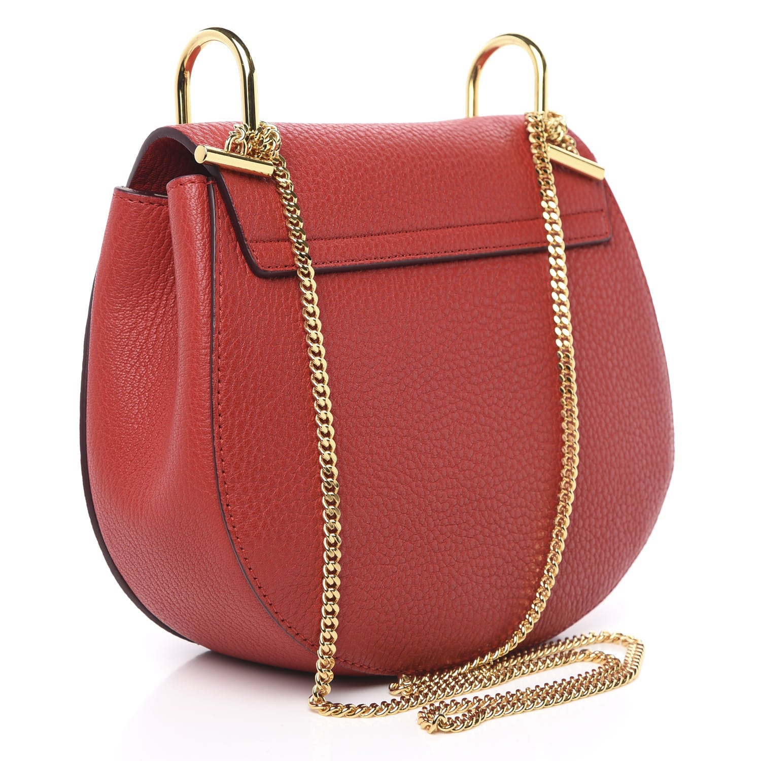 Chloe Grained Lambskin Drew Shoulder Bag Plaid Red 3 of 8