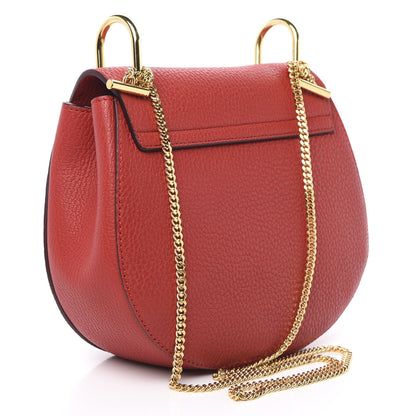 Chloe Grained Lambskin Drew Shoulder Bag Plaid Red 3 of 8