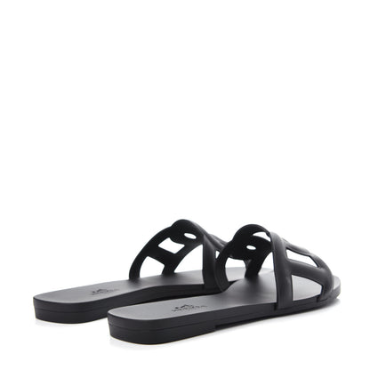 Hermes Rubber Aloha Sandals 36 Black 4 of 11