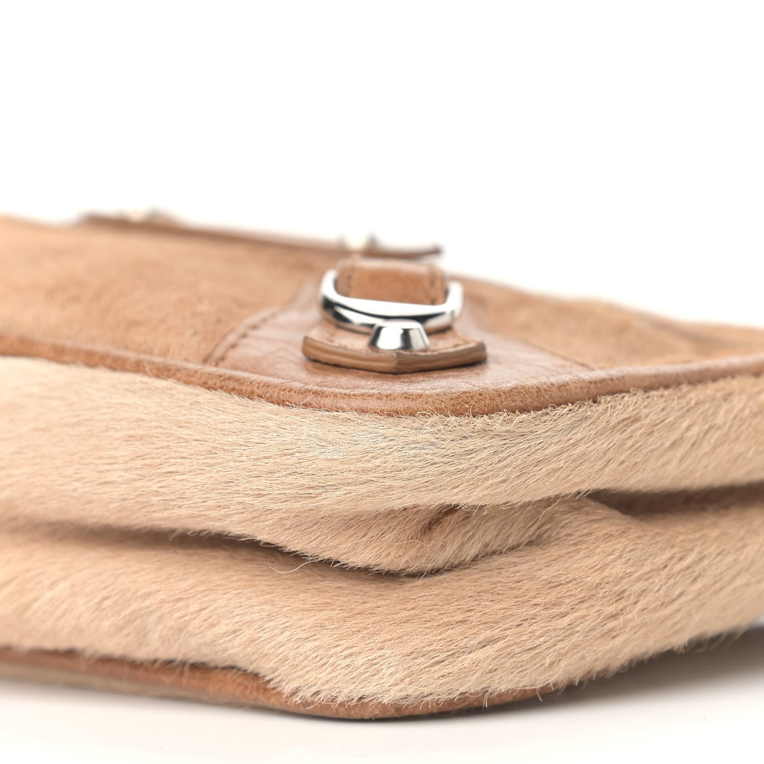 Balenciaga Chevre Pony Hair Classic Silver Hardware Shoulder Bag Camel 12 of 12