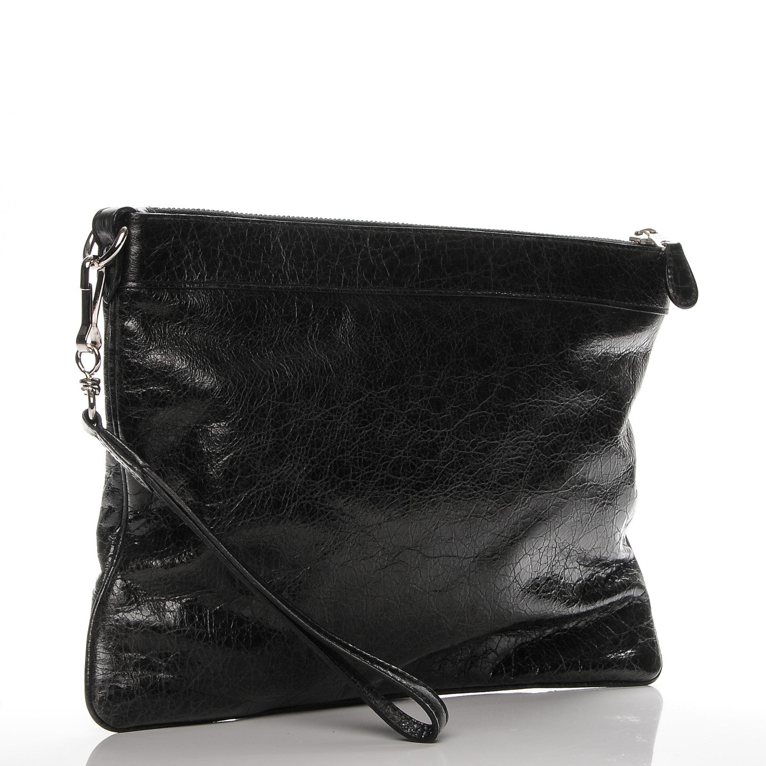Balenciaga Chevre Giant 21 Silver Hardware Flat Handle Clutch Black 3 of 7