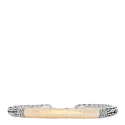 John Hardy Sterling Silver 18K Yellow Gold Classic Chain Flex Cuff Bracelet 1 of 4