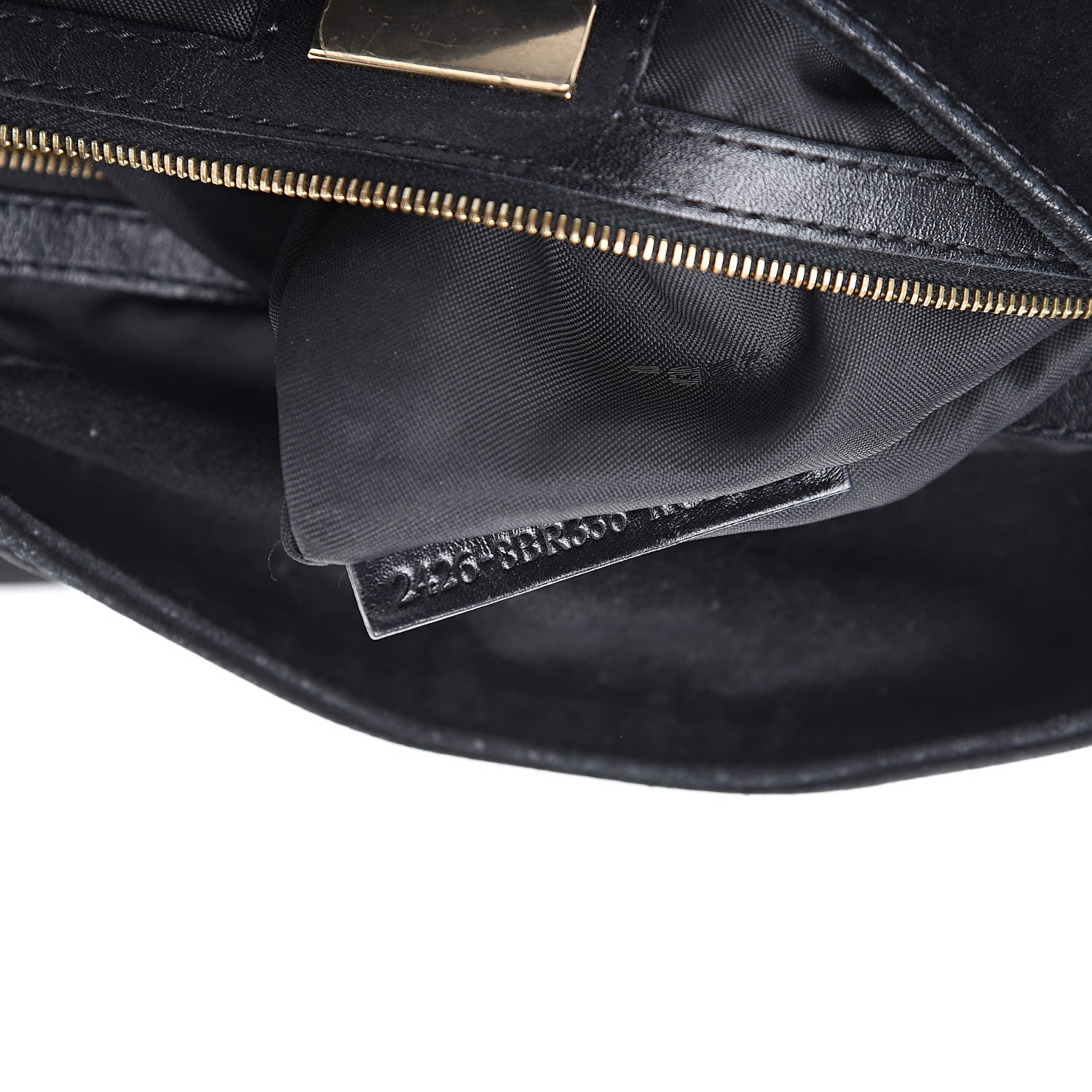 Fendi Suede Large Chef Shoulder Bag Black 7 of 17