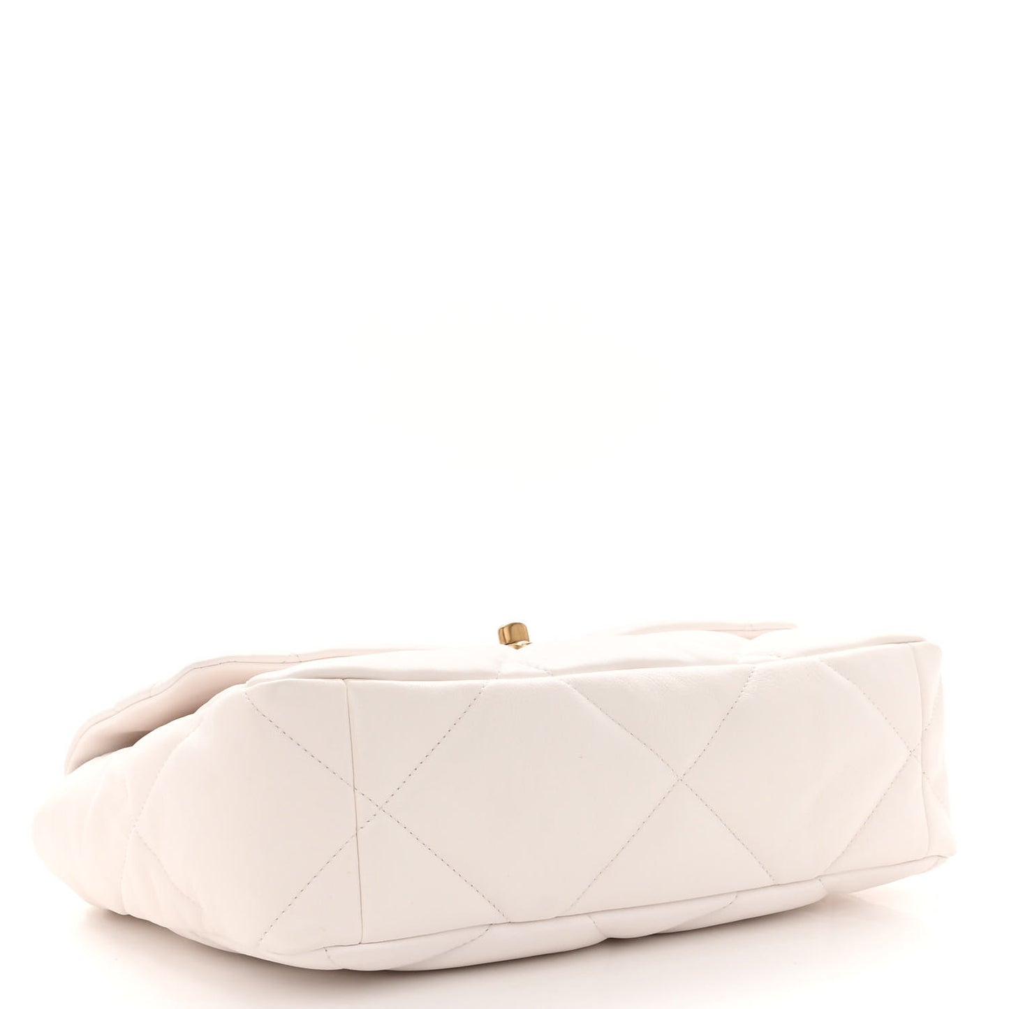 Lambskin Quilted Large Chanel 19 Flap White