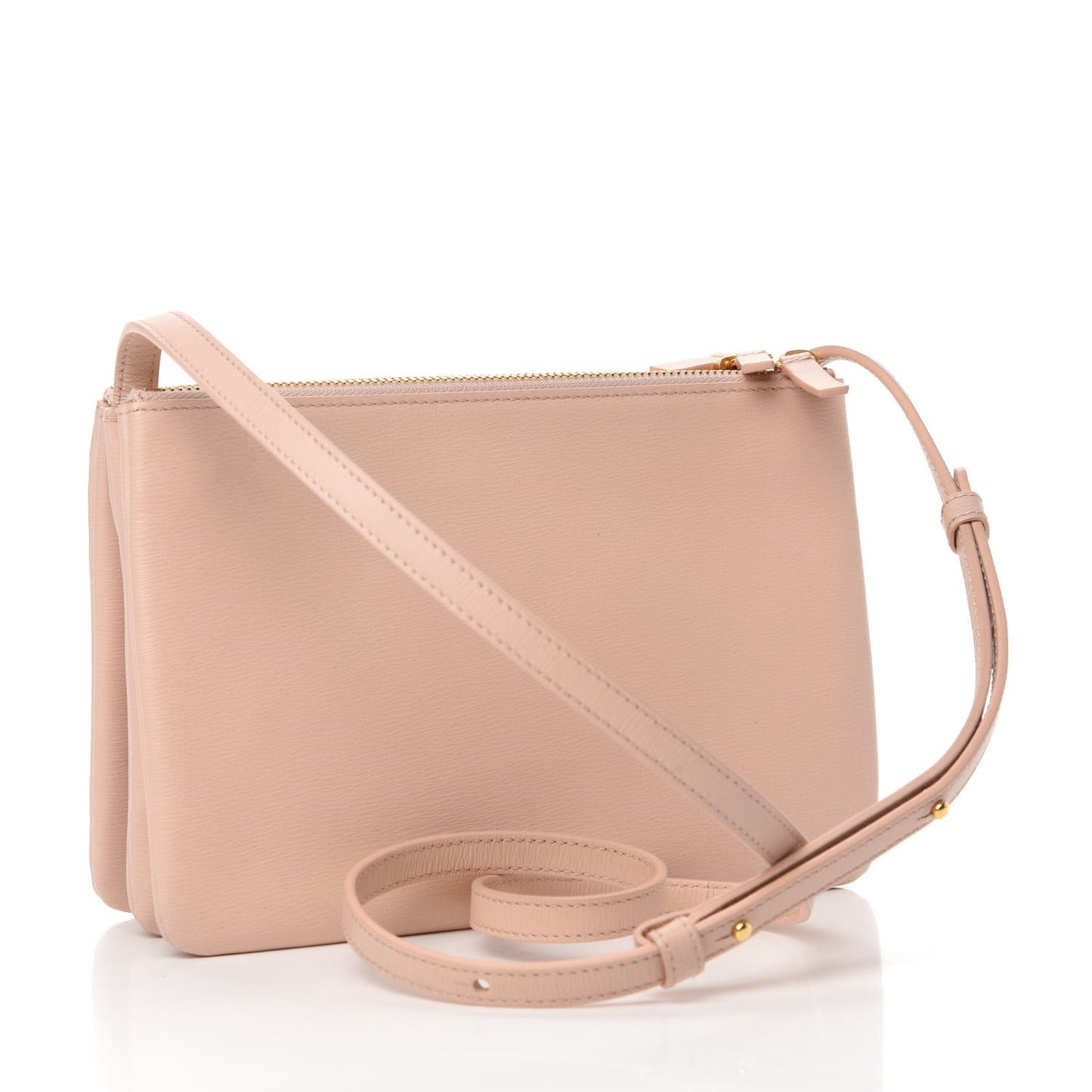 Liege Calfskin Small Trio Crossbody Bag Blush
