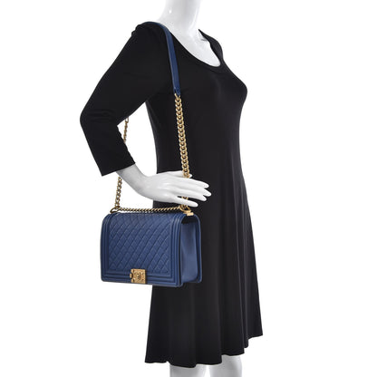 Chanel Calfskin Quilted New Medium Boy Flap Blue 2 of 8