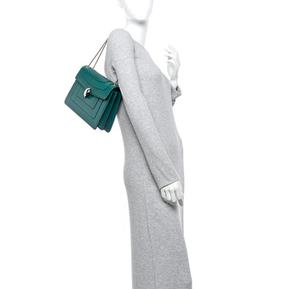 Bulgari Calfskin Serpenti Forever Shoulder Bag Emerald Green 3 of 17