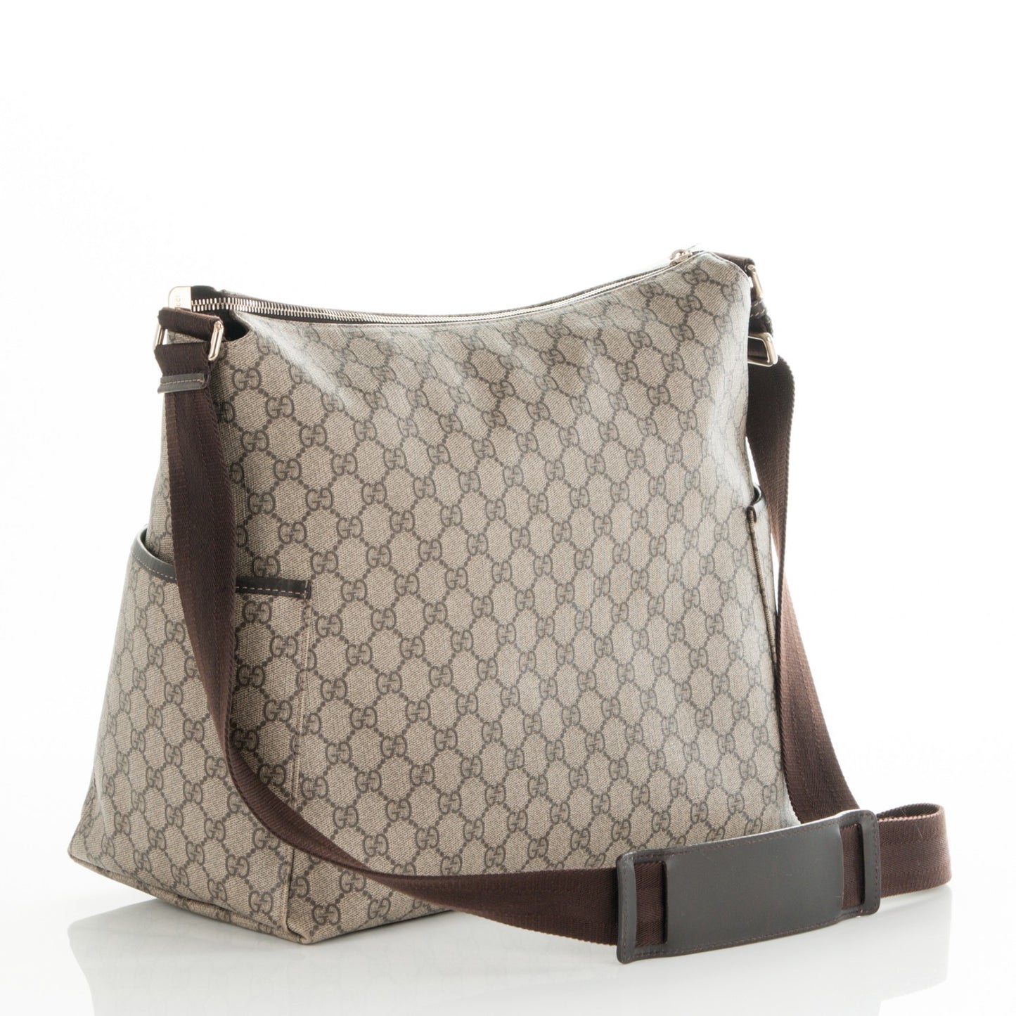 GG Plus Monogram Diaper Messenger Bag Dark Brown