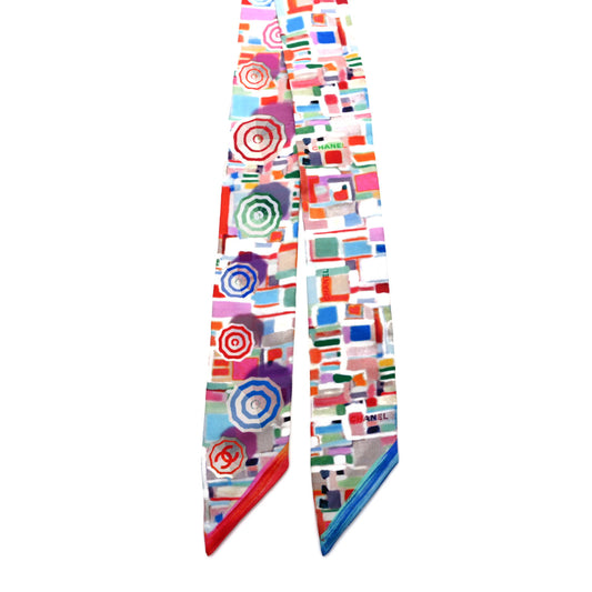 Silk CC Bandeau Scarf Multicolor