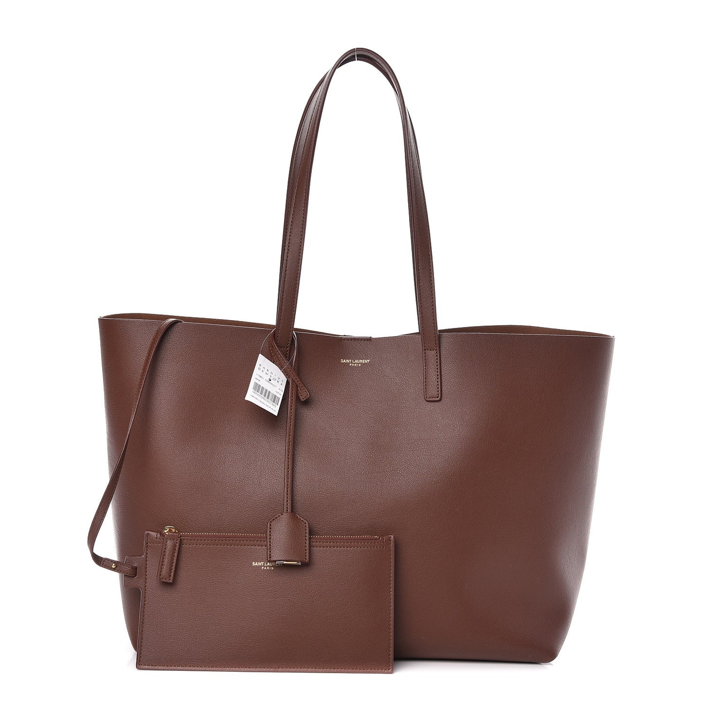 Calfskin Large Shopping Tote Old Brandy