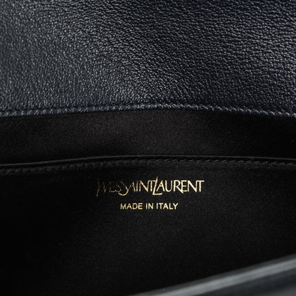 Saint Laurent Calfskin Monogram Large Belle De Jour Clutch Navy 6 of 6