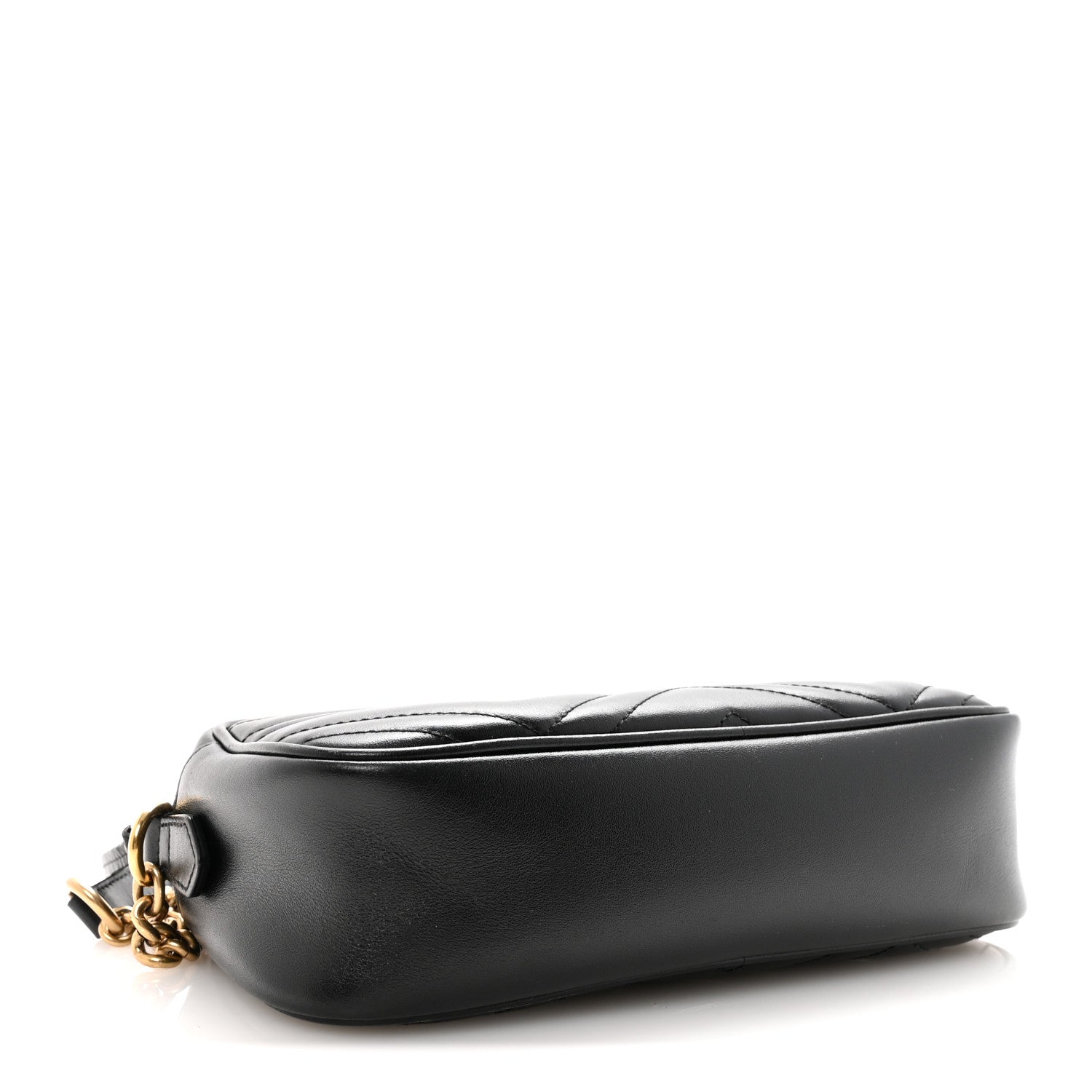 Gucci Calfskin Matelasse Small GG Marmont Chain Shoulder Bag Black 4 of 11