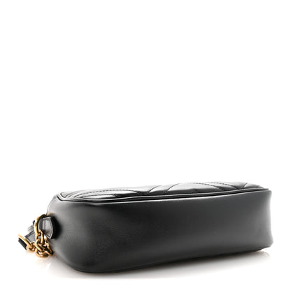 Gucci Calfskin Matelasse Small GG Marmont Chain Shoulder Bag Black 4 of 11