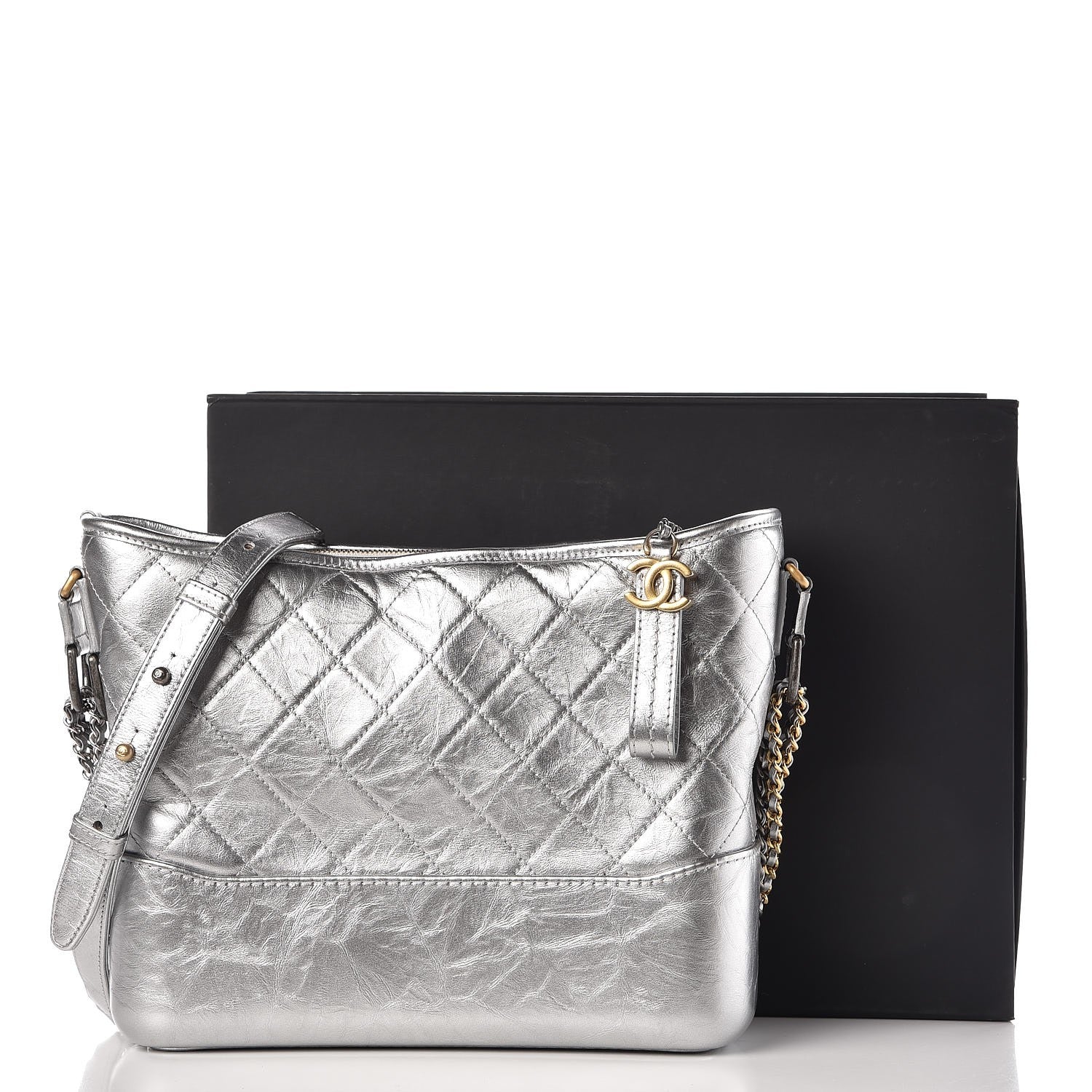 Chanel Metallic Aged Calfskin Quilted Medium Gabrielle Silver 11 of 11