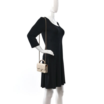 Chanel Lambskin Quilted Flap Phone Holder With Chain Beige Brown 2 of 11