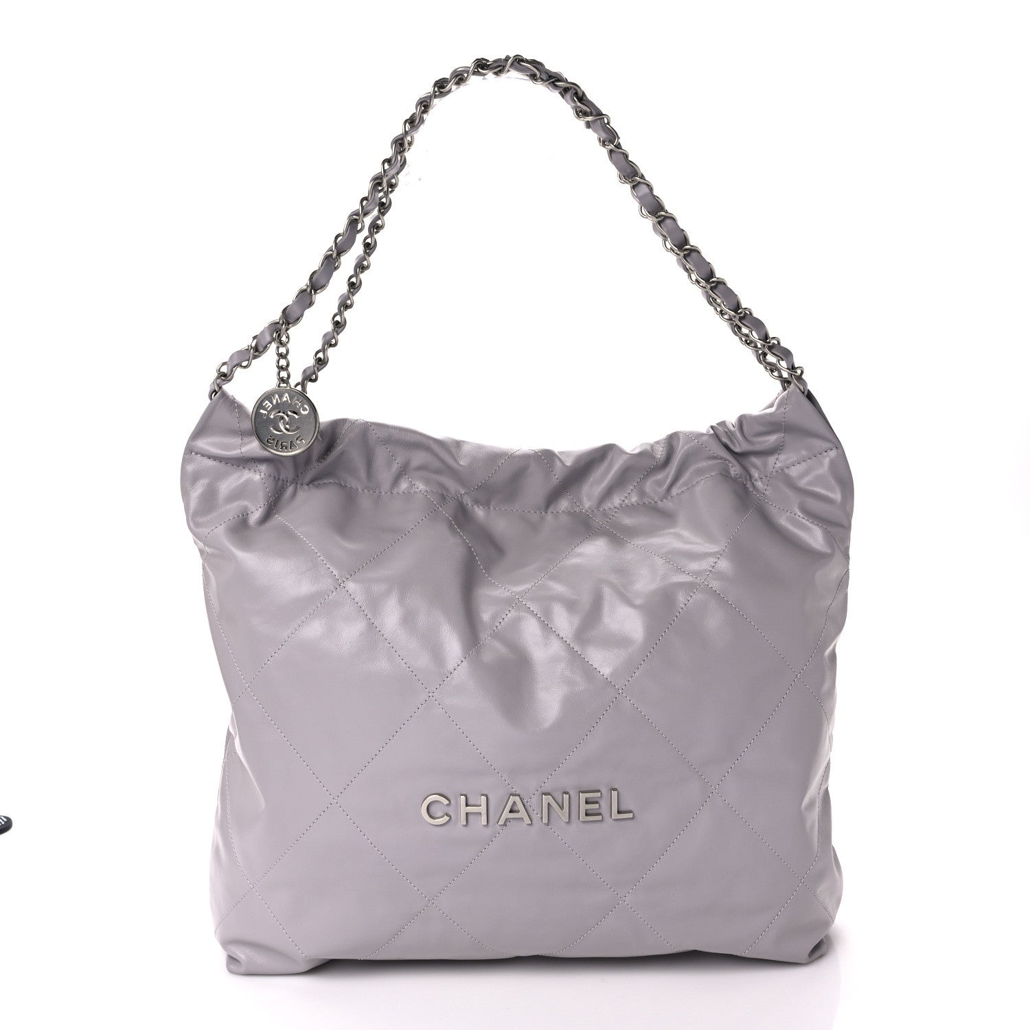 Chanel Shiny Calfskin Quilted Chanel 22 Light Grey 3 of 10