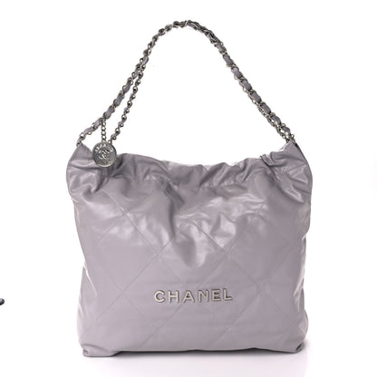 Chanel Shiny Calfskin Quilted Chanel 22 Light Grey 3 of 10