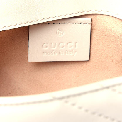 Gucci Calfskin Matelasse Super Mini GG Marmont Shoulder Bag White 8 of 13