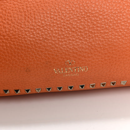 Valentino Garavani Pebbled Calfskin Medium Rockstud Tote Melon Sorbet 13 of 16