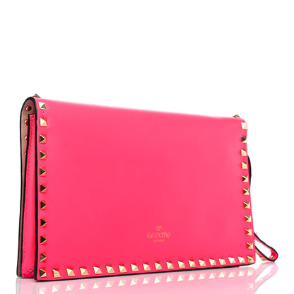 Valentino Garavani Nappa Rockstud Wristlet Clutch Fuxia Fluo 2 of 7