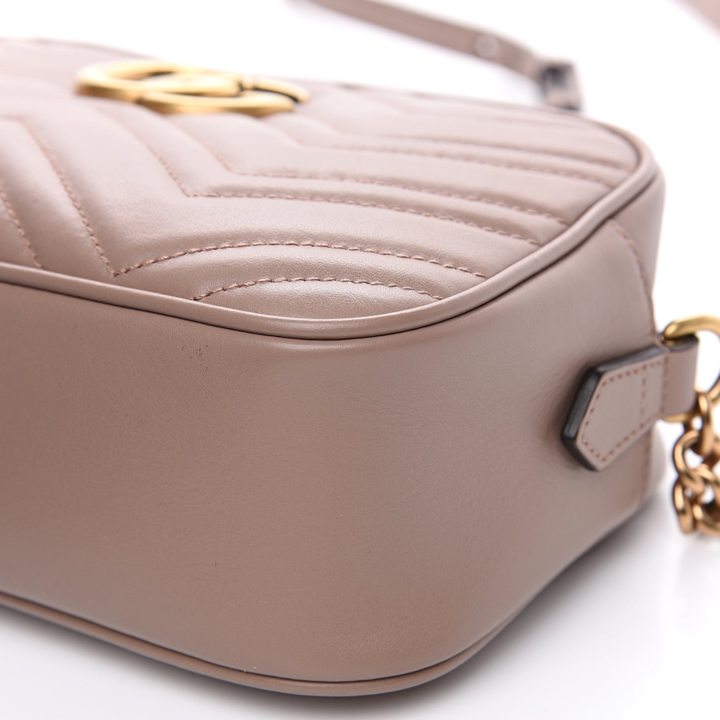 Calfskin Matelasse Small GG Marmont Chain Shoulder Bag Porcelain Rose