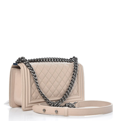 Chanel Caviar Quilted Medium Boy Flap Light Beige 3 of 8