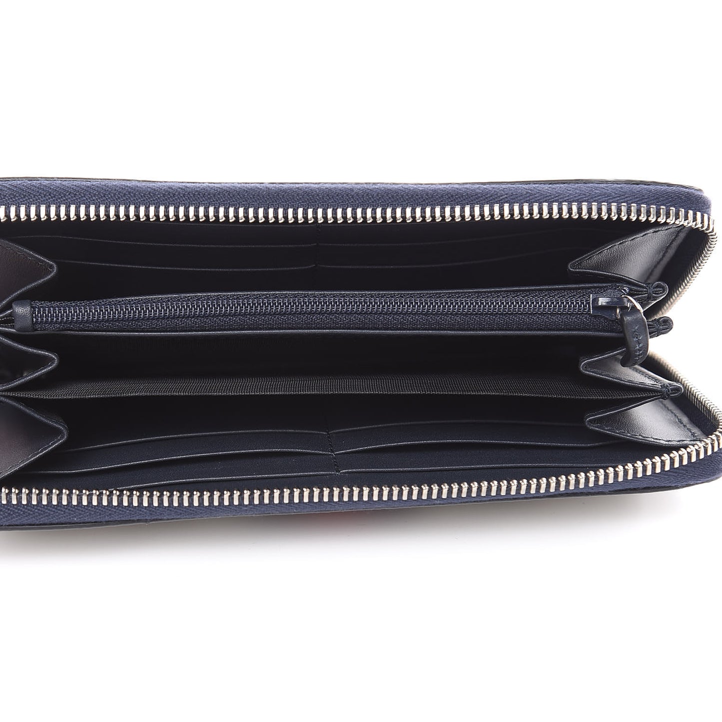 GG Supreme Monogram Web Zip Around Wallet Beige Blue