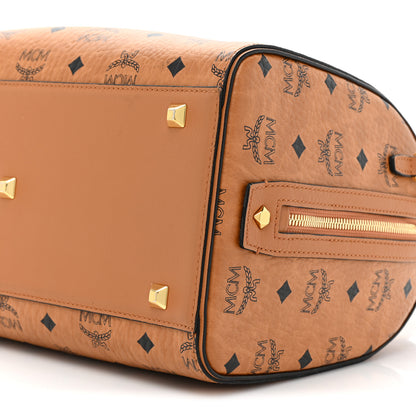 MCM Visetos Medium Boston Bag Cognac 8 of 11
