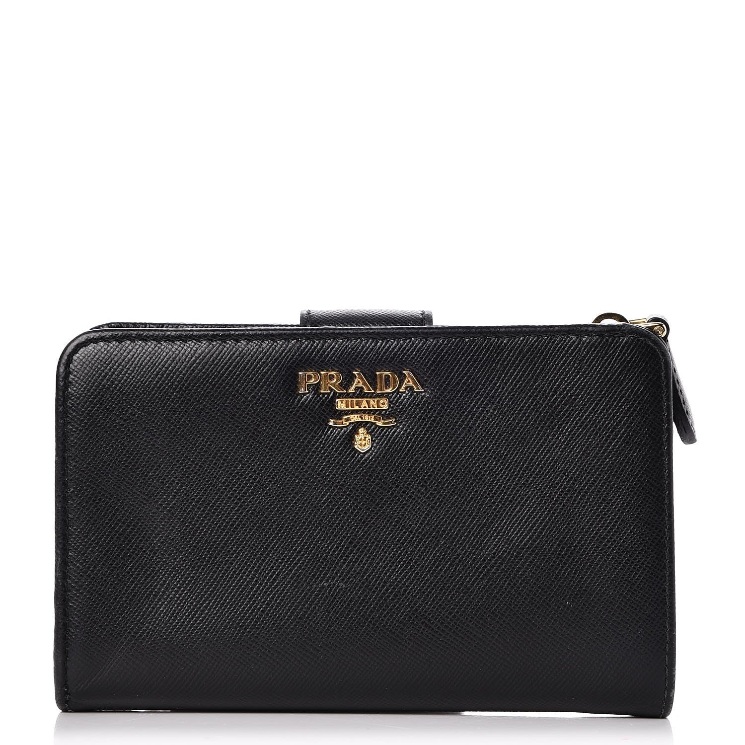 Prada Saffiano Compact Wallet Nero Black 1 of 8