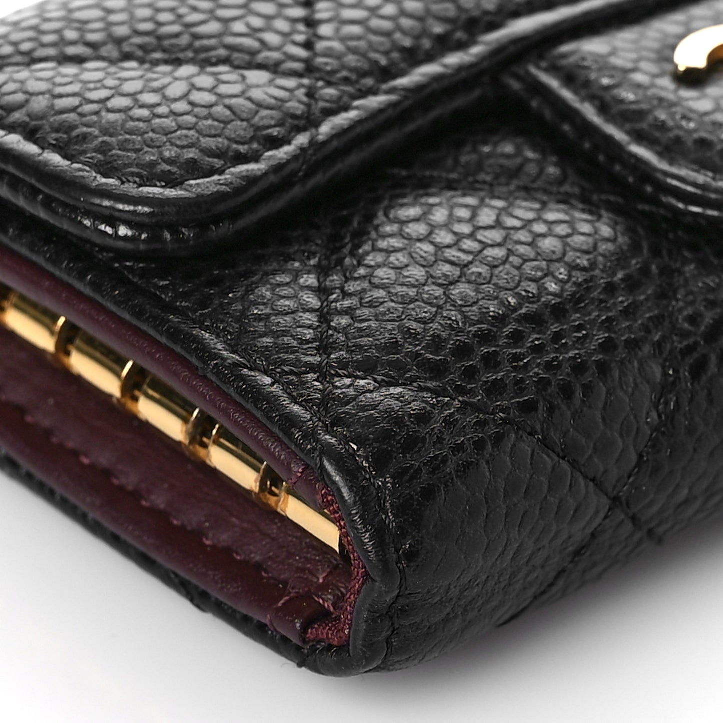 Caviar Quilted 6 Key Holder Black