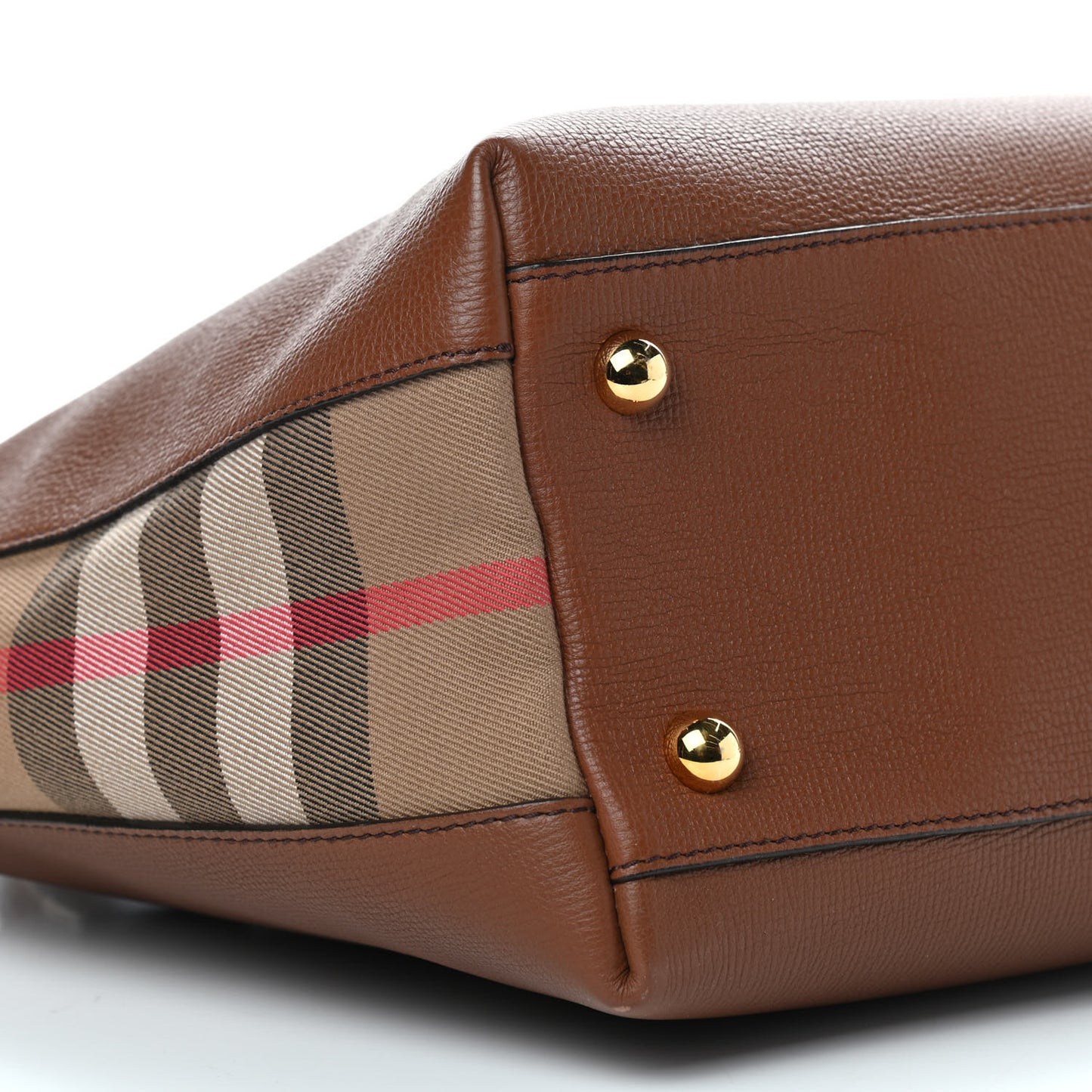 Derby Calfskin House Check Medium Welburn Tote Tan